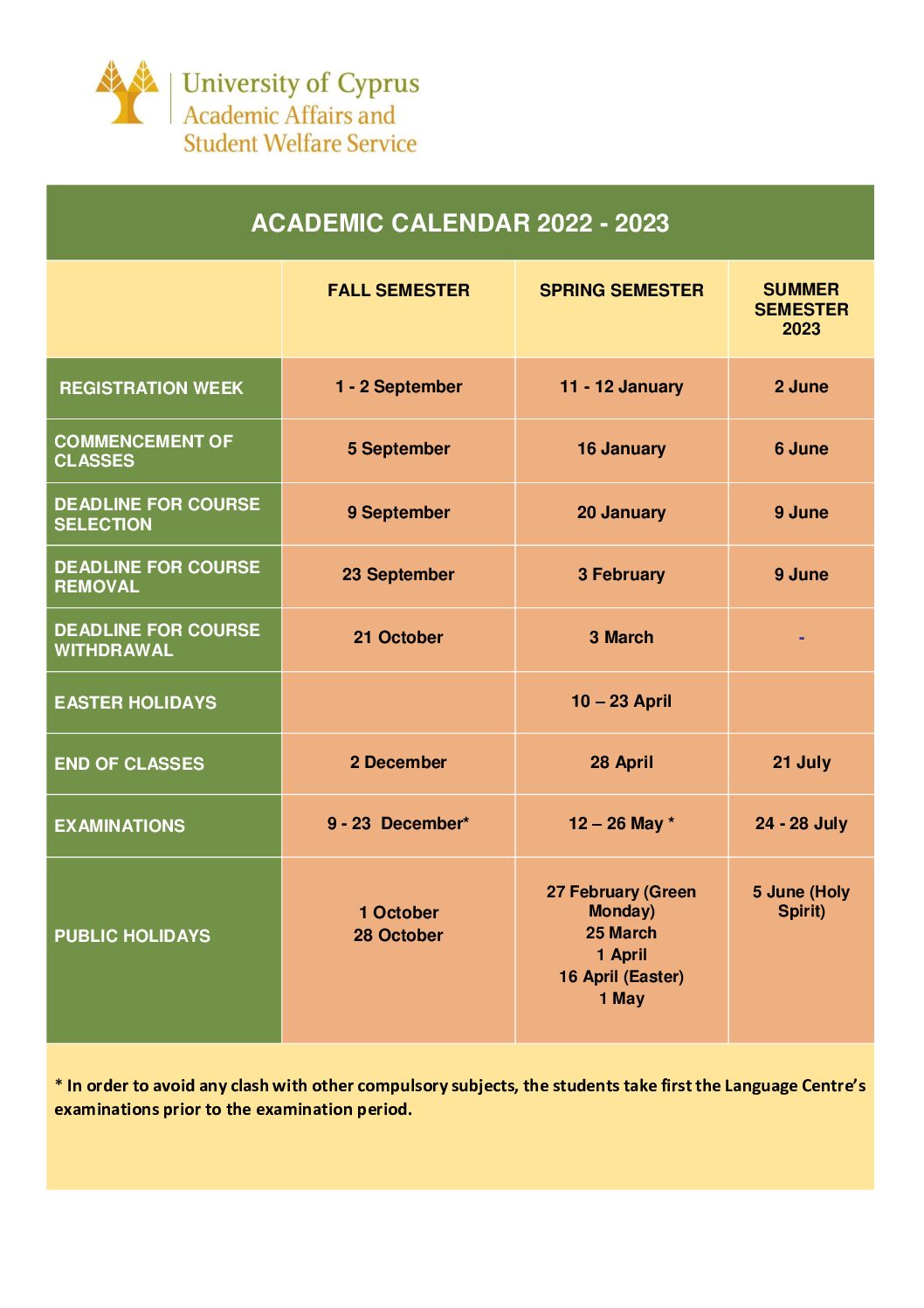Academic Calendar 2022-23 en