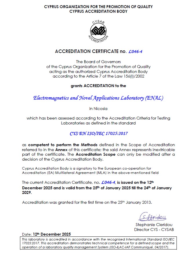 ISO 17025 Certificate