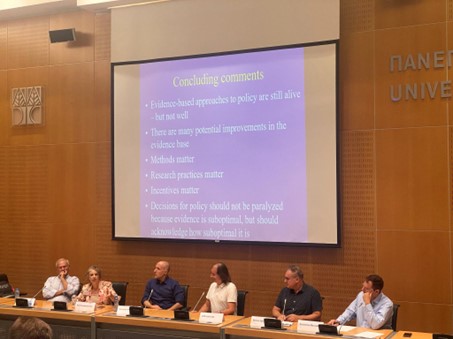 roundtable discussion. From left to right: Andreas Demetriou, Fofi Constantinidou, Georgios Nikolopoulos, JPA Ioannidis, Renos Vakis
